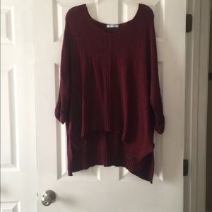 She+Sky loose knit burgundy sweater